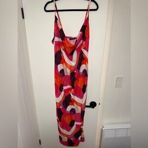 PrettyLittleThing Pink and Orange Maxi Dress